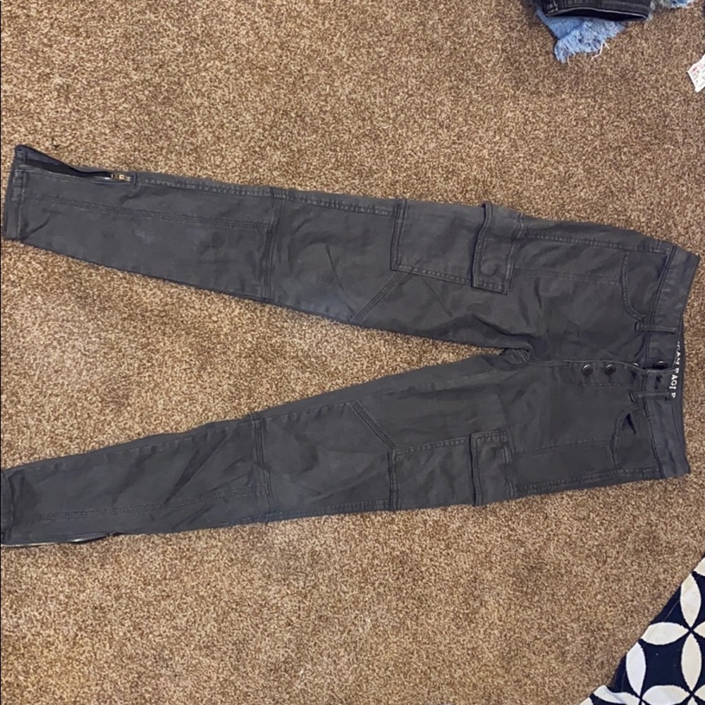 Super stretch gray/green jeans